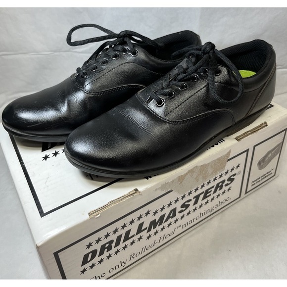DrillMasters Other - DrillMasters Marching Shoes Mens 8 Womens 10 Lace Up Sneaker Black Faux Leather